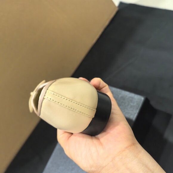 CHANEL Beige Lambskin Cap Toe Ballerina Flats - Picture 10 of 13